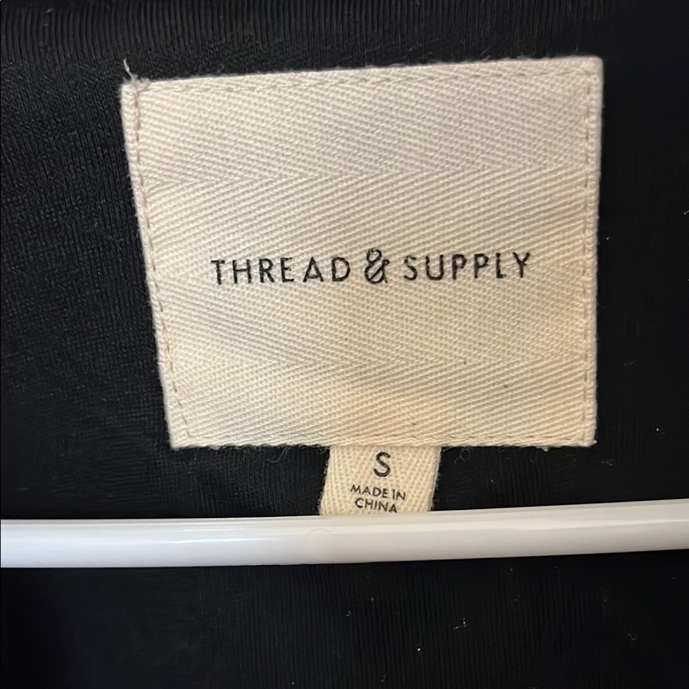 Thread & Supply Black Teddy Jacket With Textured … - image 2